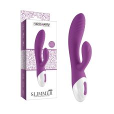Вибратор для точки G и с отростком для клитора фиолетового цвета Vscnovelty Desire luxury rabbit Slimmer