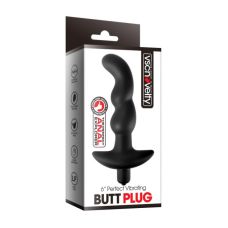 Анальна вібропробка із вигином чорного кольору Vscnovelty Perfect Vibrating Butt Plug