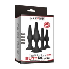 Набор анальных пробок черного цвета Vscnovelty V Fantasy pleasure anal training kit 4 предмета
