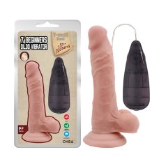 Вибратор реалистичный на присоске телесного цвета с пультом управления Chisa Beginners