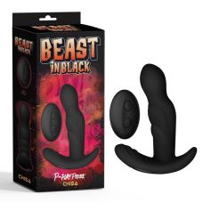 Вибромассажер простасты для мужчин в пультом ДУ черного цвета Chisa P play Probe