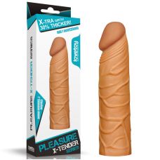 Насадка реалістична на пеніс що подовжує коричневого кольору Lovetoy Pleasure X