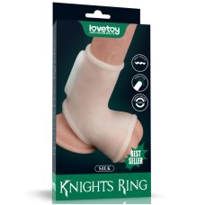 Вібронасадка на пеніс білого кольору Lovetoy Vibrating Knights Ring довжина 122 мм