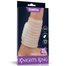 Вібронасадка на пеніс білого кольору Lovetoy Vibrating Knights Ring  довжина 100 мм 