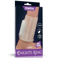 Вібронасадка на пеніс білого кольору Lovetoy Vibrating Knights Ring довжина 76 мм