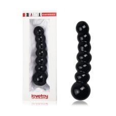 Фаллоимитатор стеклянный  в форме шариков черного цвета Lovetoy Glass Romance