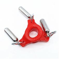 Фиксатор для члена красного цвета с металлическими утяжелителями серебристого цвета Uabdsm SLUNG 