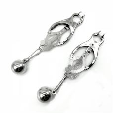 Зажимы для сосков с шариками серебристого цвета Uabdsm