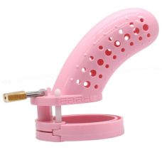 Пояс вірності чоловічий з перфорованою конструкцією рожевого кольору Uabdsm Cage Long