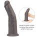 Вібратор реалістичний двошаровий на присосці чорного кольору з пультом ДК Lovetoy Dual Layered Platinum Rotator довжина 203 мм
