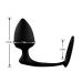 Массажер простаты с эрекционным кольцом черного цвета Uabdsm Ring + Prostates Massager