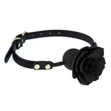 Кляп в рот шарик розочка силиконовый черного цвета Bdsm4u Ball Gags