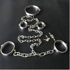 Система для фиксации тела БДСМ из нержавеющей стали серебристого цвета Bdsm4u