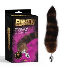 Анальная металлическая пробка серебристого цвета с хвостом Chisa Frisky Fox Tail Butt Plug