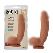 Фалоімітатор із мошонкою реалістичний на присосці тілесного кольору Chisa Sensualism