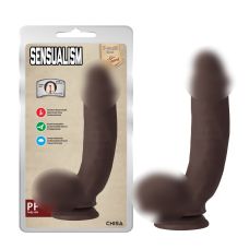 Фалоімітатор реалістичний на присосці коричневого кольору Chisa Sensualism