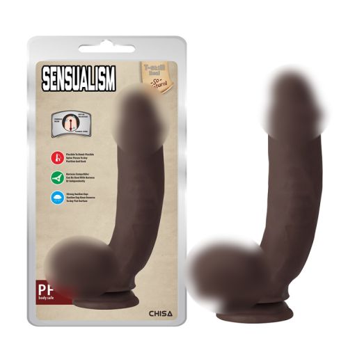 Фаллоимитатор реалистичный на присоске коричневого цвета Chisa Sensualism