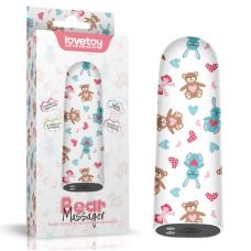 Компактный вибратор для клитора с принтом Lovetoy Rechargeable Bear Massager