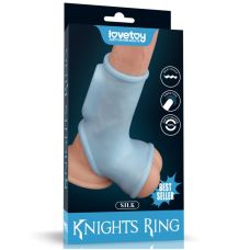 Вібронасадка на член блакитного кольору Lovetoy Silk Knights