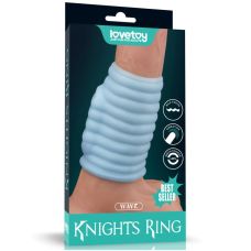 Вібронасадка на член ребриста блакитного кольору Lovetoy Wave Knights