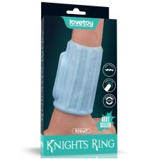 Вібронасадка на член ребриста блакитного кольору Lovetoy Ridge Knights