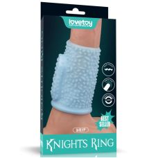 Вібронасадка на член з пухирцями блакитного кольору Lovetoy Drip Knights