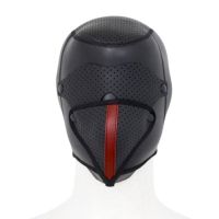 Бандажна маска БДСМ зі знімними елементами неопренова чорного кольору Bdsm4u