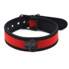 Нашийник БДСМ регульований неопреновий червоного кольору Bdsm4u