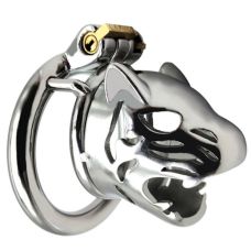 Пояс вірності з головою тигра БДСМ чоловічий із нержавіючої сталі сріблястого кольору Bdsm4u