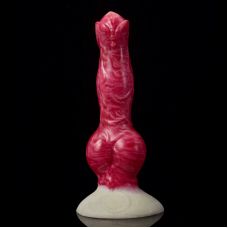 Фаллоимитатор необычной формы из жидкого силикона красного цвета Bdsm4u диаметр 30 мм