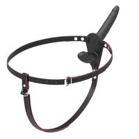 Подвійний ремінний реалістичний страпон з двома фалоімітаторами чорного кольору Bdsm4u Lesbian Briefs