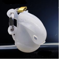 Прозрачный мужской пояс верности на пенис из силикона