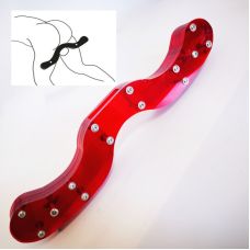 Фиксатор для мошонки БДСМ из акрила красного цвета Bdsm4u