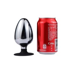 Анальна пробка велика для фістингу металева чорного кольору Bdsm4u розмір Small