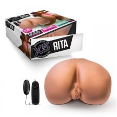 Мастурбатор реалистичный Анус и Вагина с вибрацией телесного цвета Blush Rita Mocha