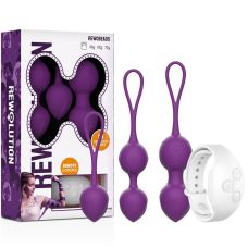 Набор вагинальных виброшариков 3 штуки фиолетового цвета Rewolution Rewobeads Watchme 