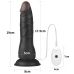 Ременной женский вибрострапон черного цвета с пультом ДУ Lovetoy Vibrating Easy Strapon Set длина 190 мм