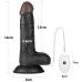 Ременной женский вибрострапон черного цвета с пультом ДУ Lovetoy Vibrating Easy Strapon Set длина 180 мм