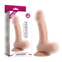 Фаллоимитатор с мошонкой реалистичный на присоске телесного цвета Vscnovelty Sliding skin dual layer dick