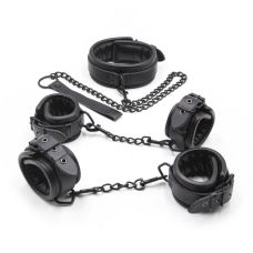 Набір для бондажу та фіксації БДСМ чорного кольору Vscnovelty Luxury вondage кit 3 предмети
