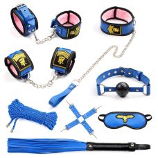 Набір стюардеси БДСМ синього кольору Vscnovelty Stewardess Bondage Kit 8 предметів
