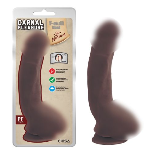 Фаллоимитатор реалистичный на присоске коричневого цвета Chisa Carnal Pleasure