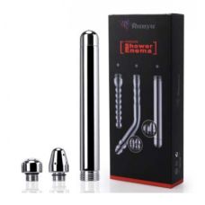 Анальный и вагинальный душ со сменными головками серебристого цвета Bdsm4u Vaginal anal rinsing 3 сменные головки