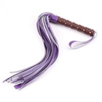 Плеть БДСМ фиолетового цвета с стильной бордовой деревянной рукояткой Bdsm4u