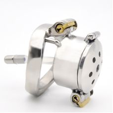 Пояс вірності чоловічий БДСМ з уретральним стимулятором із нержавіючої сталі сріблястого кольору Bdsm4u