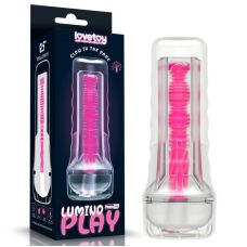 Мастурбатор для мужчин прозрачно розового цвета Lovetoy Lumino Play длина 85 мм