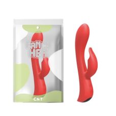 Вибратор вагинальный для стимуляции точки G и отростком для клитора красного цвета Cnt Enchanted Teaser 