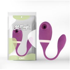 Двойной посасывающий вакуумный клиторальный стимулятор фиолетового цвета Cnt Thrill You Arouser 