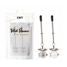 Зажимы для сосков в виде пинцета с подвесками серебристогоо цвета Cnt 