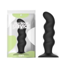 Анальная пробка волнообразная силиконовая черного цвета Cnt Warrior Anal №1 длина 150 мм